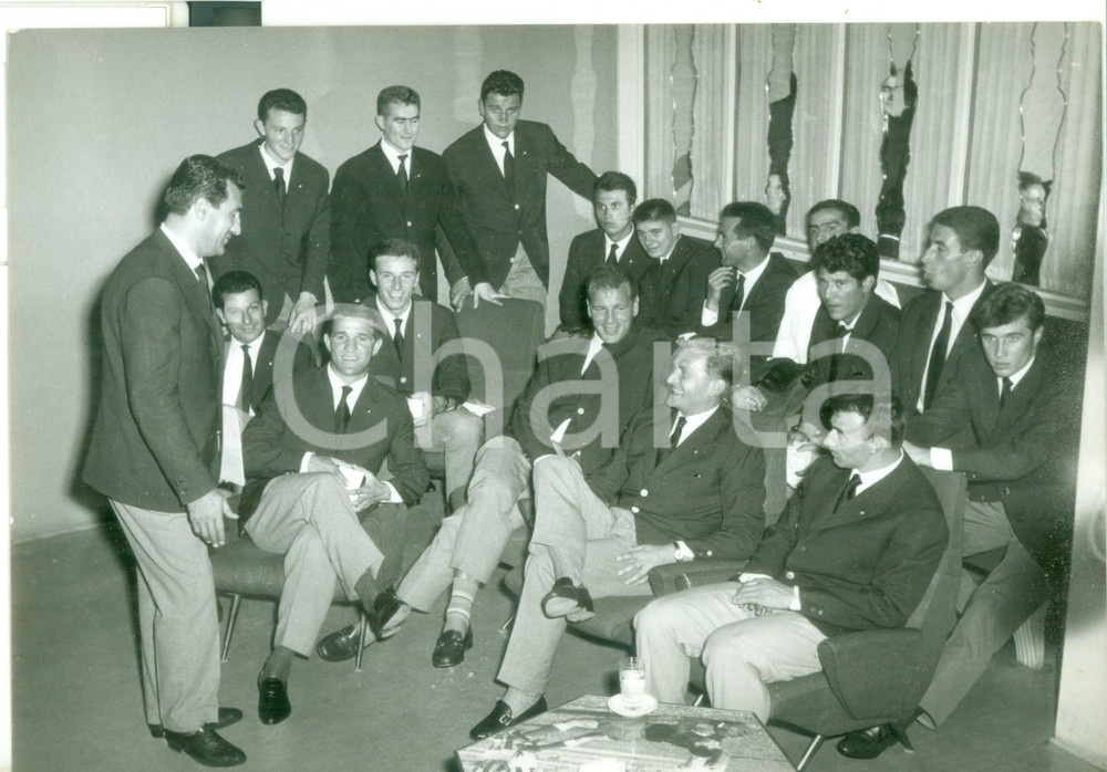 Fotografia d epoca originale 1959 TORINO Calcio  La nuova JUVENTUS con l allenatore Carlo PAROLA Foto 18x13 1