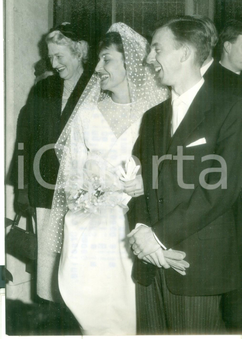 1958 PAVIA Matrimonio tra Tony BROOKS e Pina RESEGOTTI - Fotografia 13x18 cm