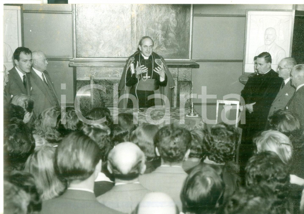 1957 MILANO Azienda tessile BASSETTI - Visita di mons. Giovanni MONTINI *Foto
