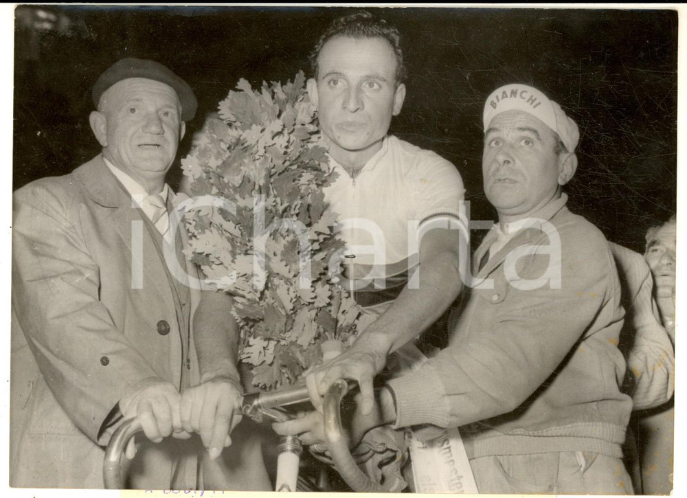 Fotografia d epoca originale 1956 COPENAGHEN Ercole BALDINI campione del mondo CICLISMO SU STRADA Foto 1