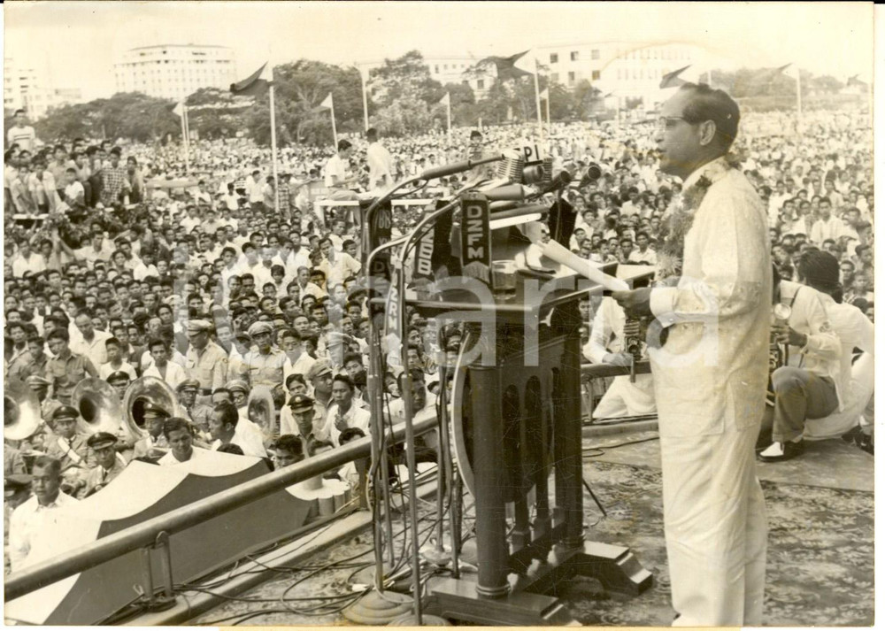 Fotografia d epoca originale 1959 MANILA Discorso Carlos GARCIA per anniversario indipendenza Filippine Foto 1