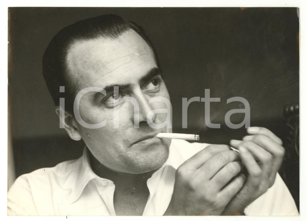 Fotografia d epoca originale 1955 ca BOLOGNA Ritratto impiegato di banca Oscar MAESTRAMI sosia Tyrone POWER 1