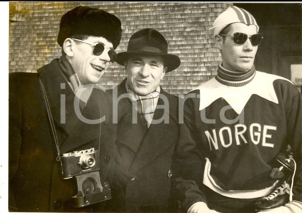 Fotografia d epoca originale 1954 DAVOS Pattinaggio  Boris SHILKOV Evgenij GRISIN Roald AAS  Foto 1
