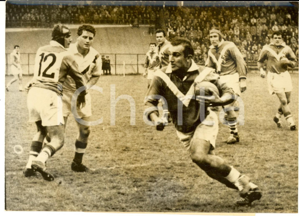 Fotografia d epoca originale 1960 TOULOUSE RUGBY Francia  Inghilterra 2018  Marcel BESCOS Foto 18x13 cm 1