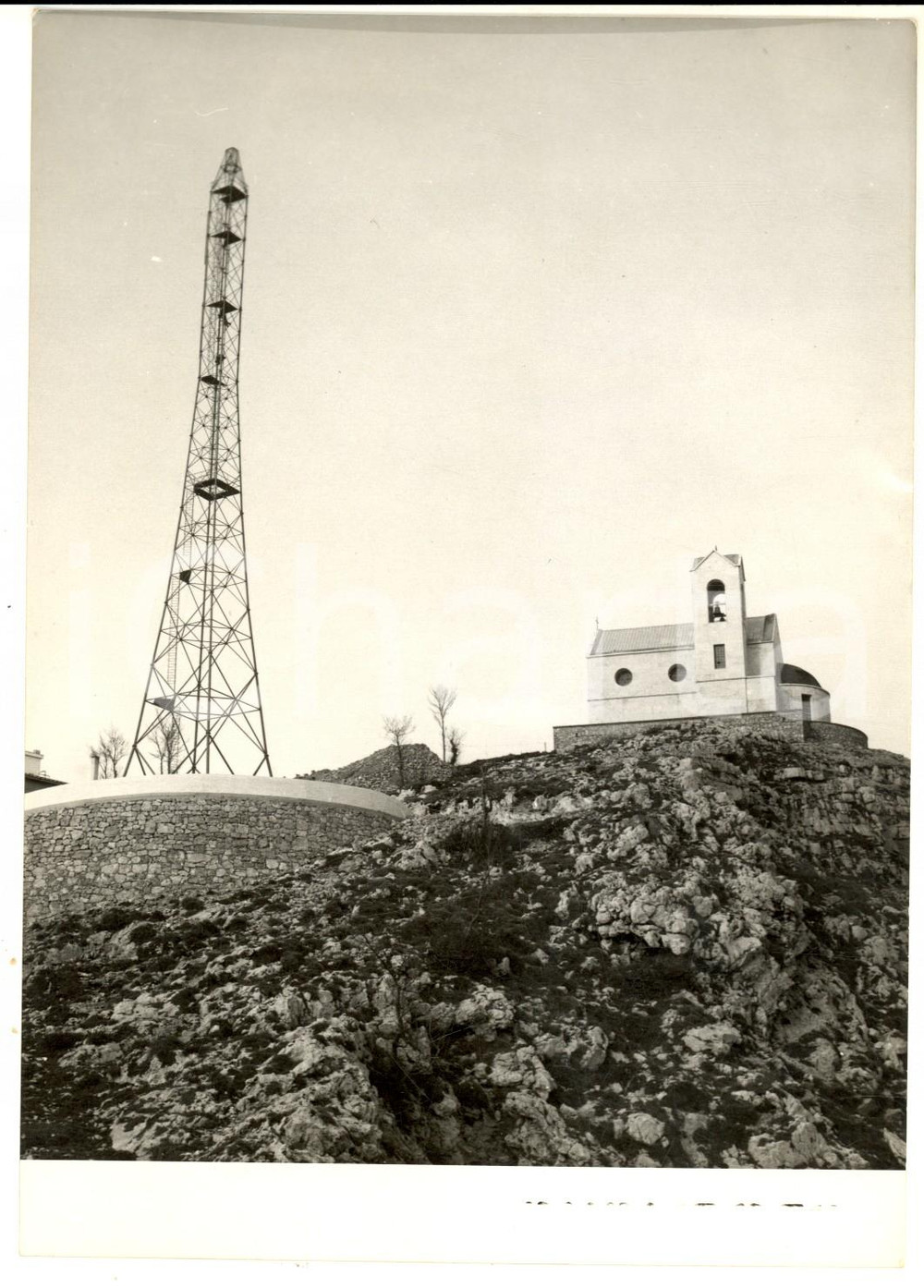 Fotografia d epoca originale 1955 MONTE FAITO La nuova antenna televisiva per la Campania Foto 13x18 cm 1