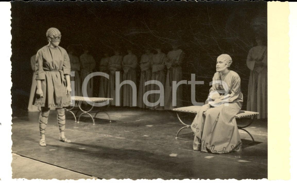 Cartolina originale da collezione 1930 ca INNSBRUCK TEATRO CLASSICO Scena di dialogo  Foto cartolina RARA 1