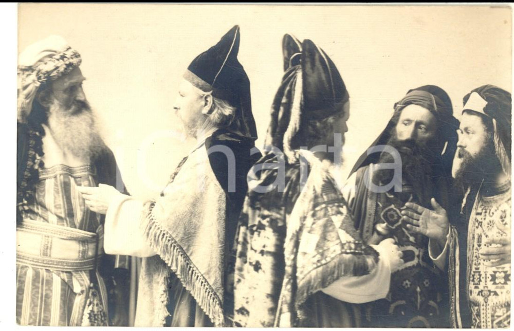 Cartolina originale da collezione 1910 OBERAMMERGAU D Passionsspiel  Priester und Pharisaer  Postkarte 1