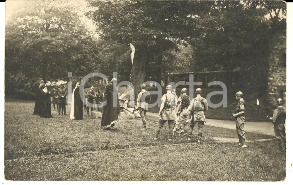 Cartolina originale da collezione Agosto 1924 SAALBURG Festival TEATRO  Spettacolo medievale  Foto cartolina 1