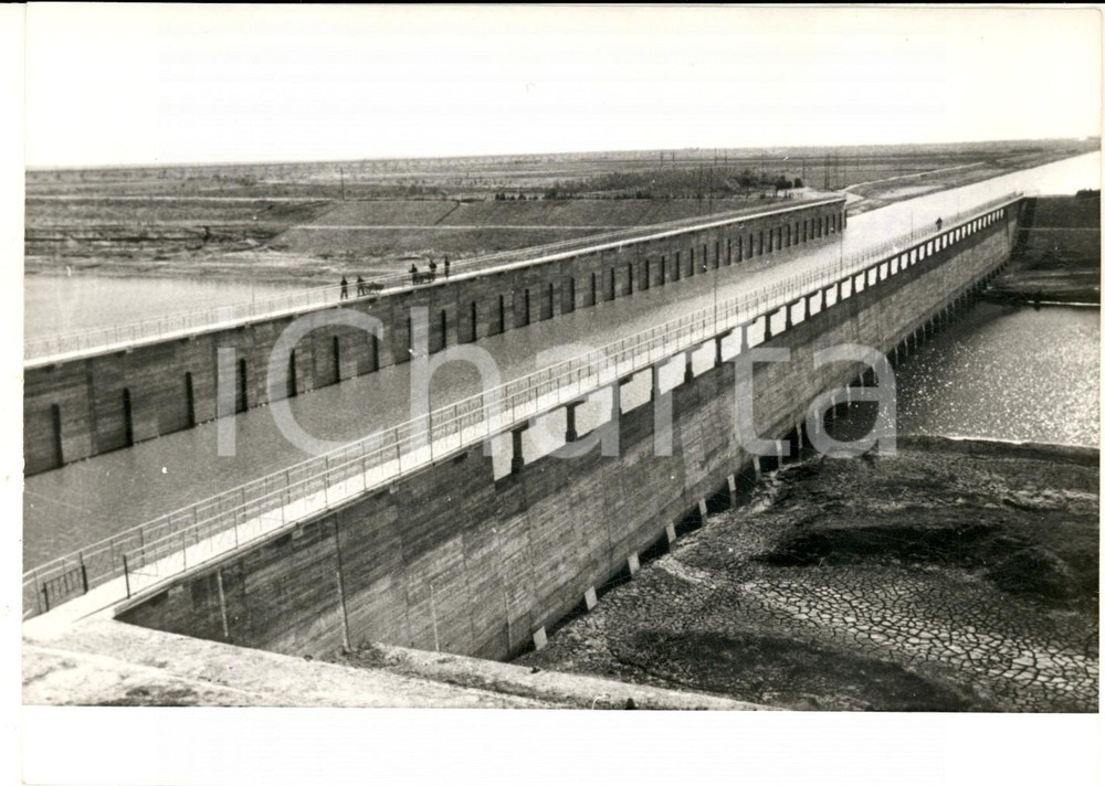 Fotografia d epoca originale 1971 Provincia HEBEI CHINA Nuovo ponte su affluente HAI HE  Foto 18x13 cm 1