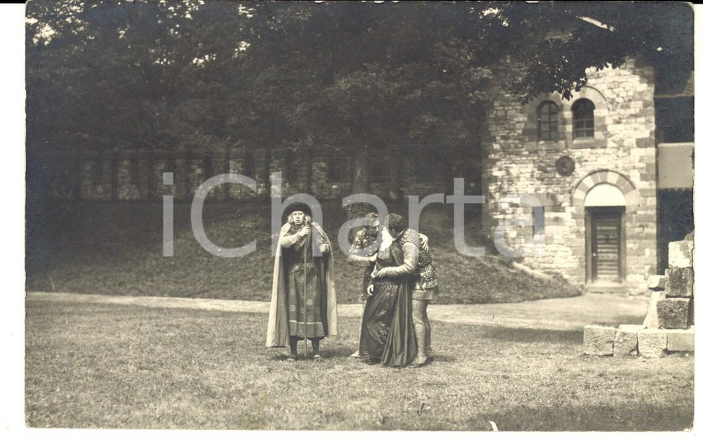 Cartolina originale da collezione Agosto 1924 SAALBURG Festival TEATRO Una scena drammatica  Foto cartolina 1