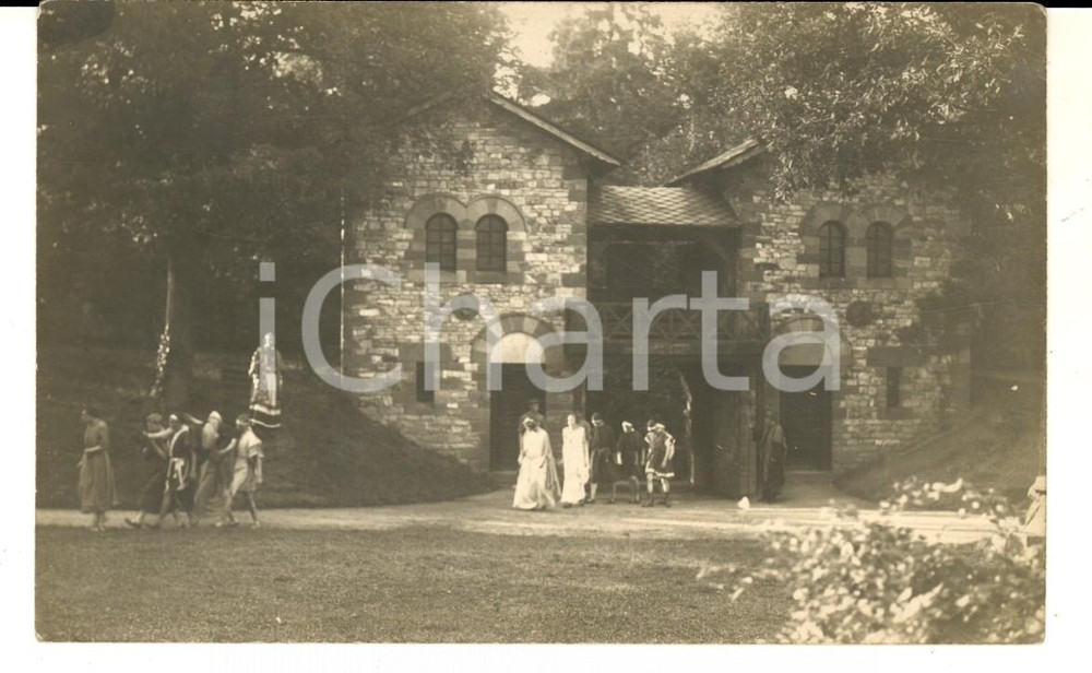 Cartolina originale da collezione 1924 SAALBURG Festival TEATRO  Rappresentazione medievale  Foto cartolina 1