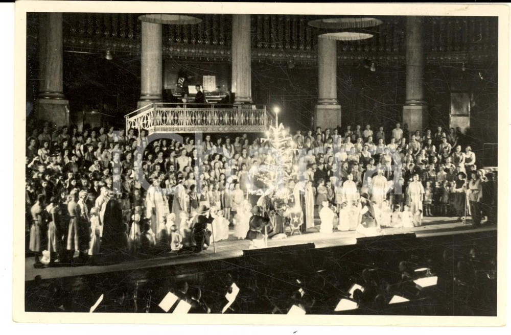 Cartolina originale da collezione 1930 ca GERMANIA TEATRO NATALE Attori sul palcoscenico  Foto cartolina VINTAGE 1