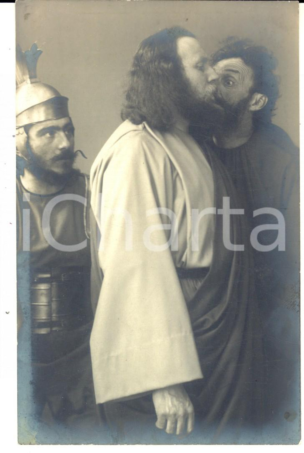 Cartolina originale da collezione 1910 OBERAMMERGAU D Passionsspiel  Il bacio di Giuda  Cartolina postale 1