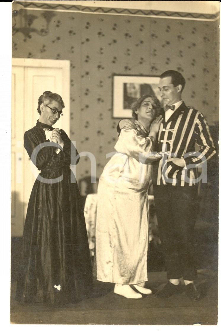 Fotografia d epoca originale 1925 DRESDA Neues Theater  Teatro amatoriale Familie Hannemann Foto RARA 1