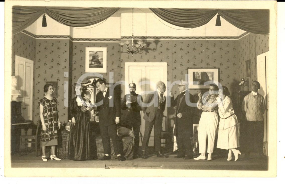 Fotografia d epoca originale 1925 DRESDA Neues Theater  Teatro amatoriale Familie Hannemann  Foto RARA 1