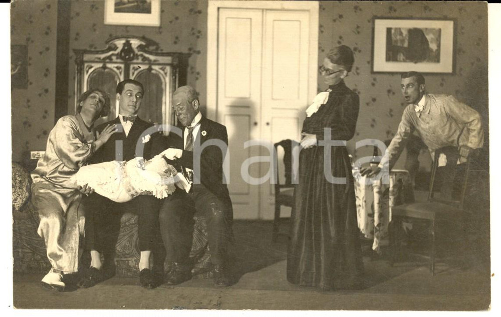 Fotografia d epoca originale 1925 DRESDA Neues Theater  Teatro amatoriale  Familie Hannemann  Foto RARA 1
