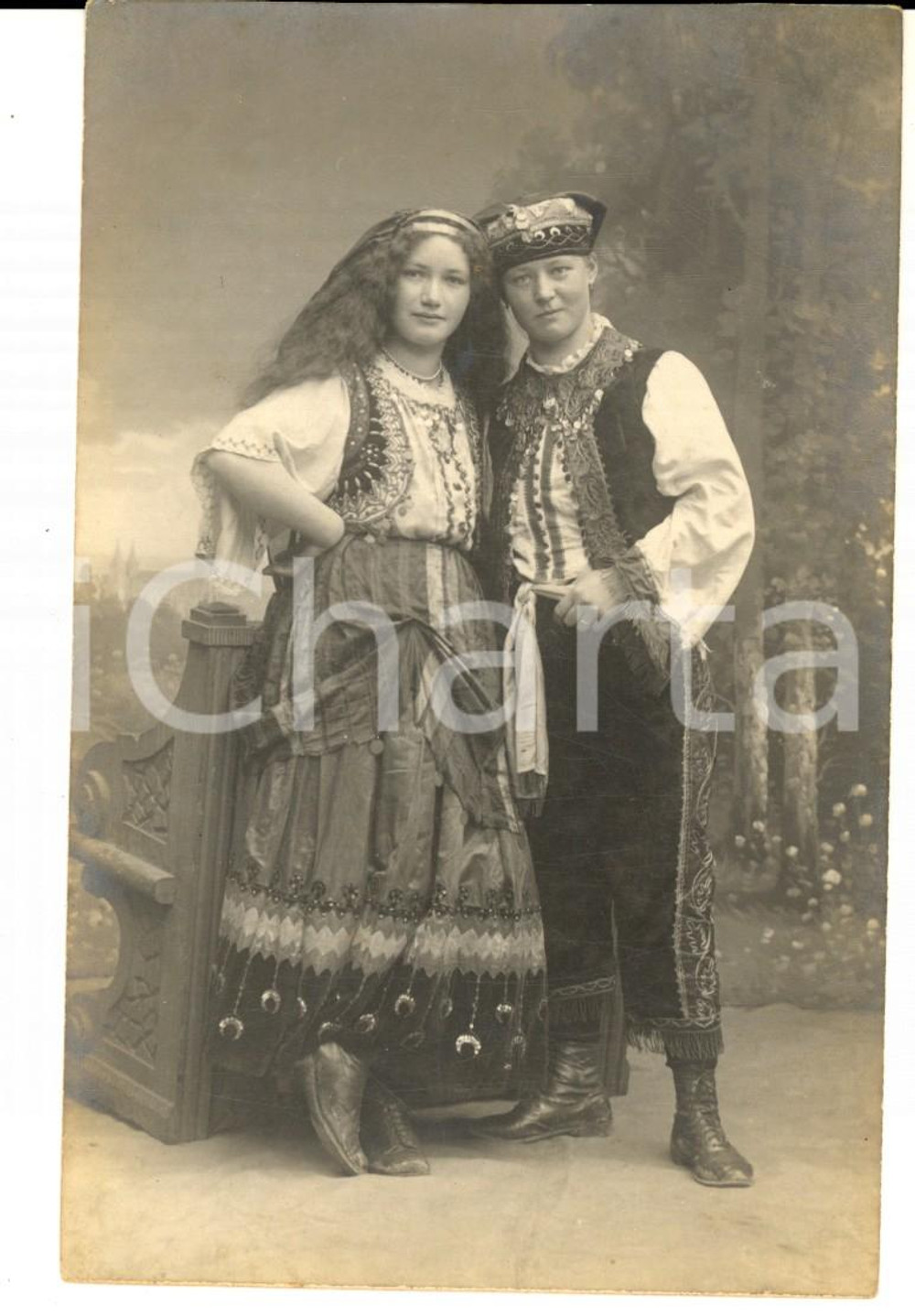 Fotografia d epoca originale 1919 GERMANIA Ritratto di una coppia in costume tradizionale  Foto VINTAGE 1