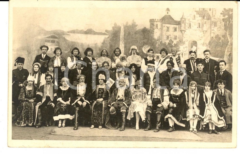 Fotografia d epoca originale 1920 ca GERMANIA Teatro amatoriale  Attori in costume storico Foto CURIOSA 1