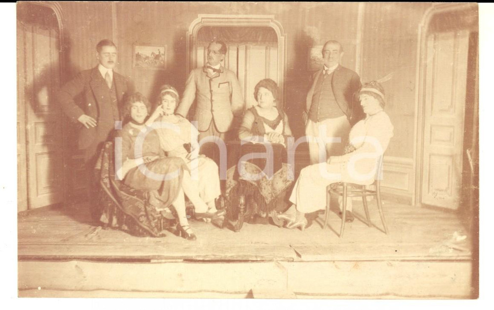 Fotografia d epoca originale 1920 ca GERMANIA Teatro amatoriale  Attori in costume sul palco Foto CURIOSA 1