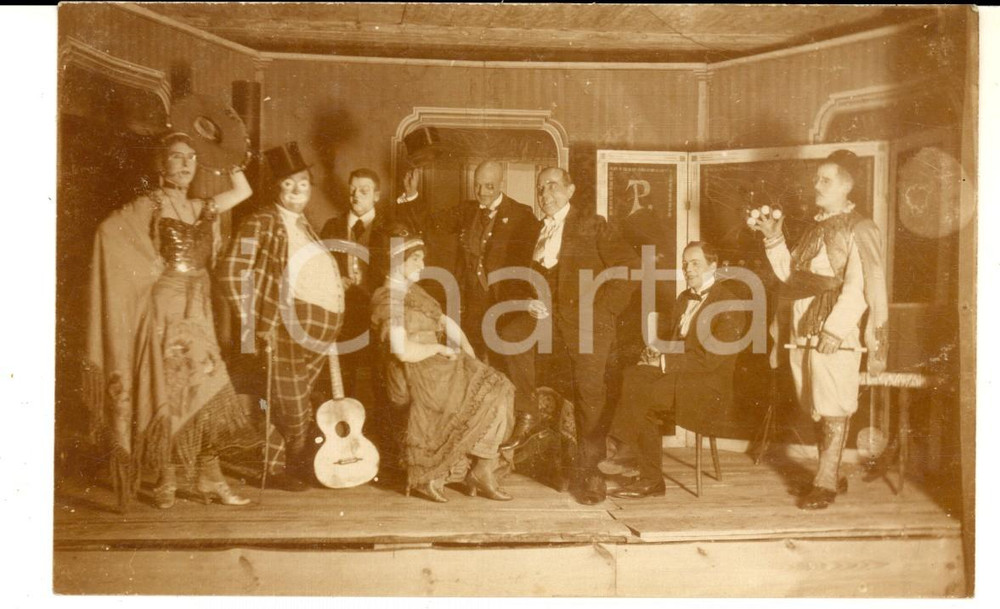 Fotografia d epoca originale 1920 ca GERMANIA Teatro amatoriale  Attori di un opera buffa Foto CURIOSA 1