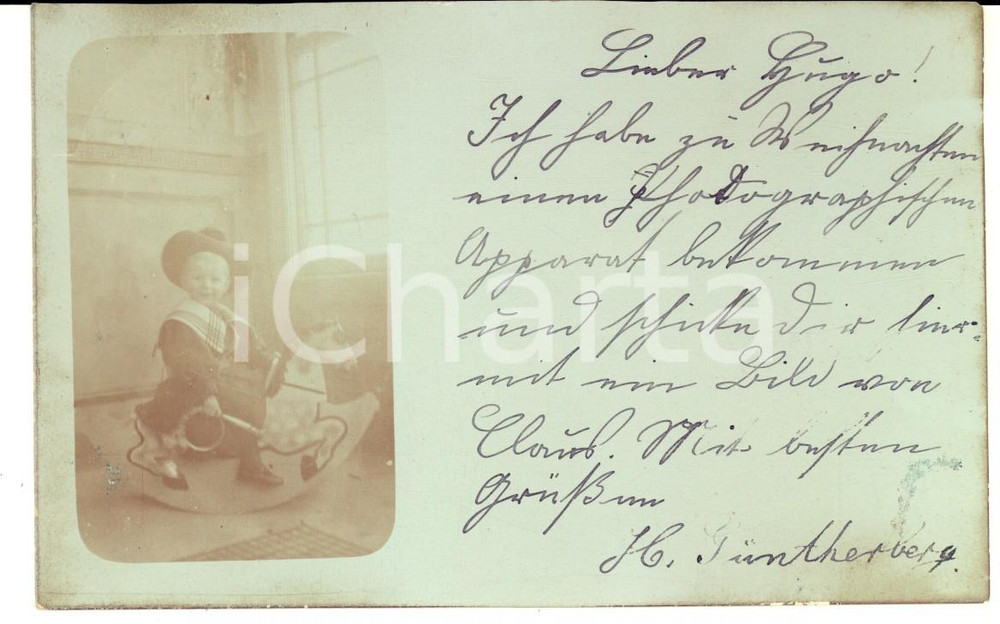 Cartolina originale da collezione 1900 BRANDENBURG Ritratto di Lili GUNTHERBERG bambina  Foto cartolina 1