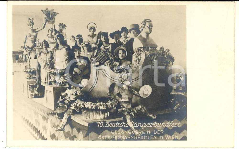 Cartolina originale da collezione 1910 ca WIEN Deutsche SÃ¤ngerbundfest  Gesangverein Eisenbahnbeamten Postcard 1