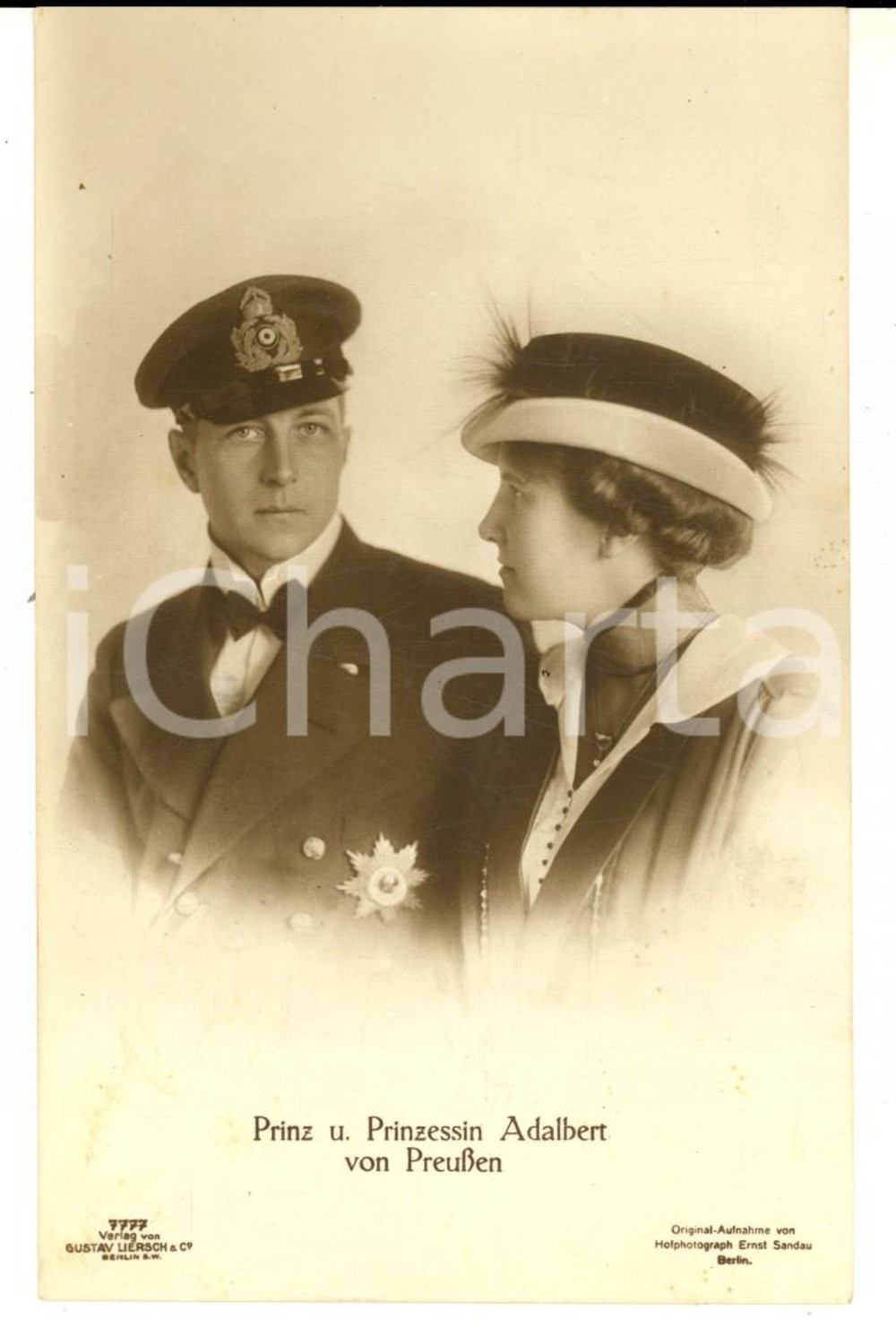 Cartolina originale da collezione 1917 GERMANY Prinz und Prinzessin ADALBERT VON PREUSSEN  VINTAGE Postcard 1