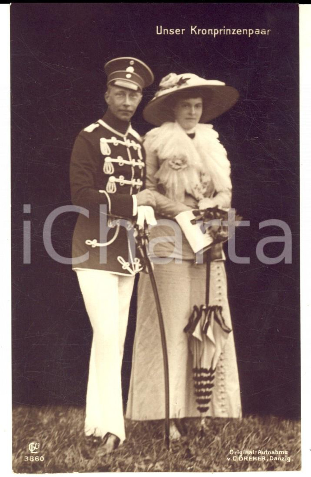 Cartolina originale da collezione 1915 ca GERMANY Kronprinzenpaar  Wilhelm von PreuÃŸen  Cecilie Postcard 1