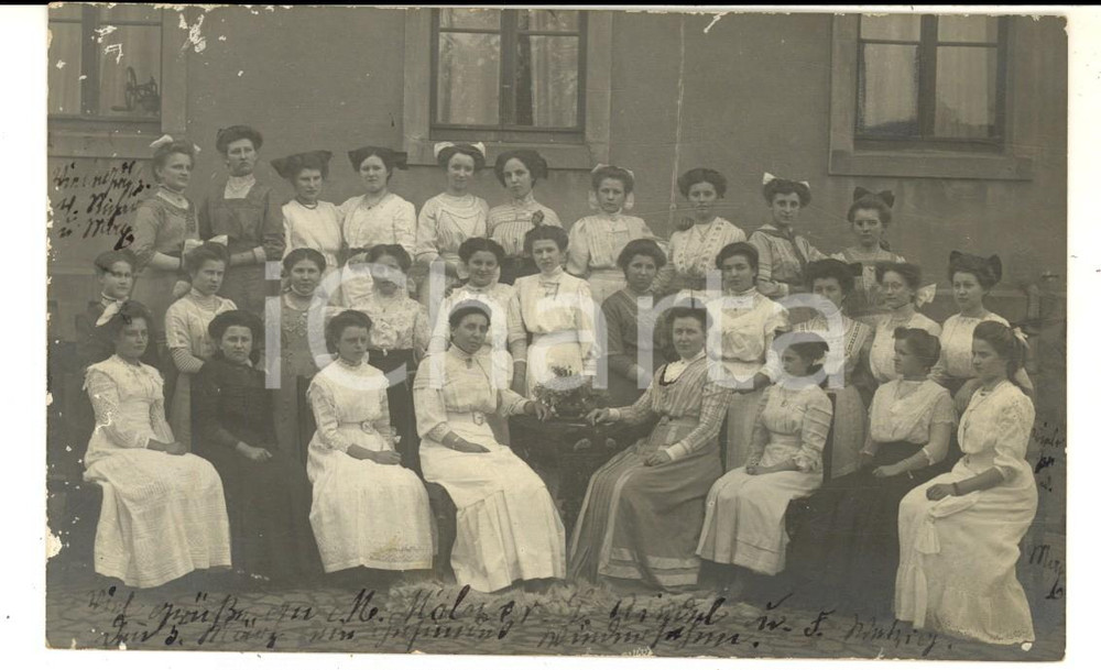 Cartolina originale da collezione 1912 NAUNDORF Ritratto delle giovani donne di un collegio  Foto cartolina 1