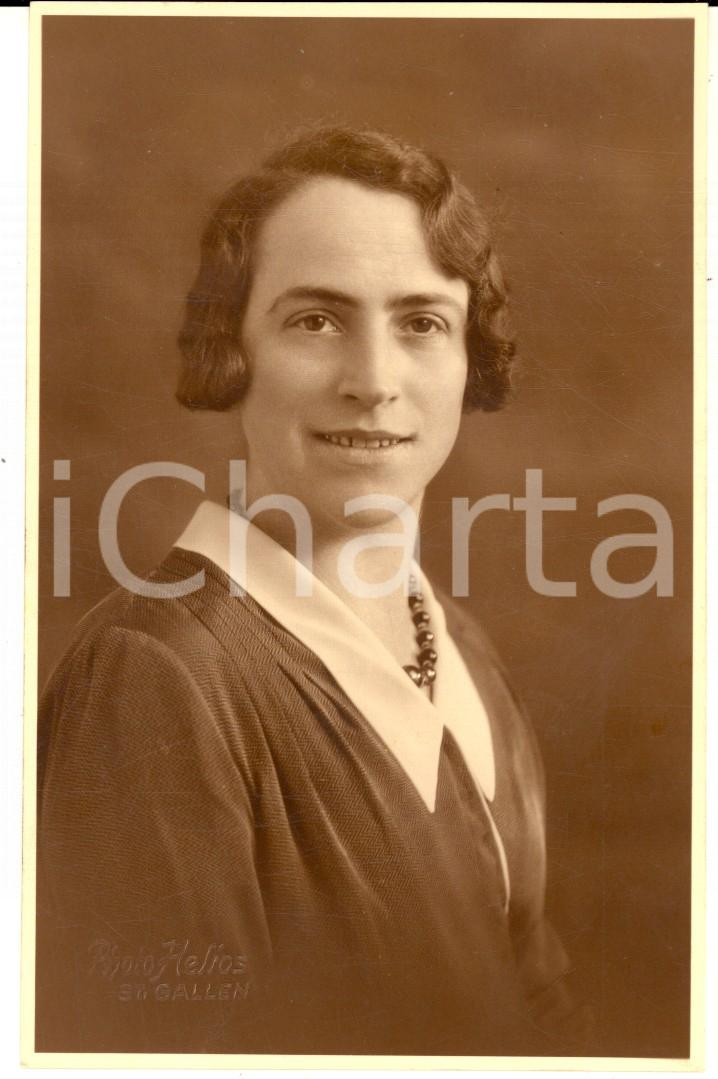 Fotografia d epoca originale 1932 ST. GALLEN Ritratto di Enre Emy  Foto cartolina con dedica  HELIOS 1