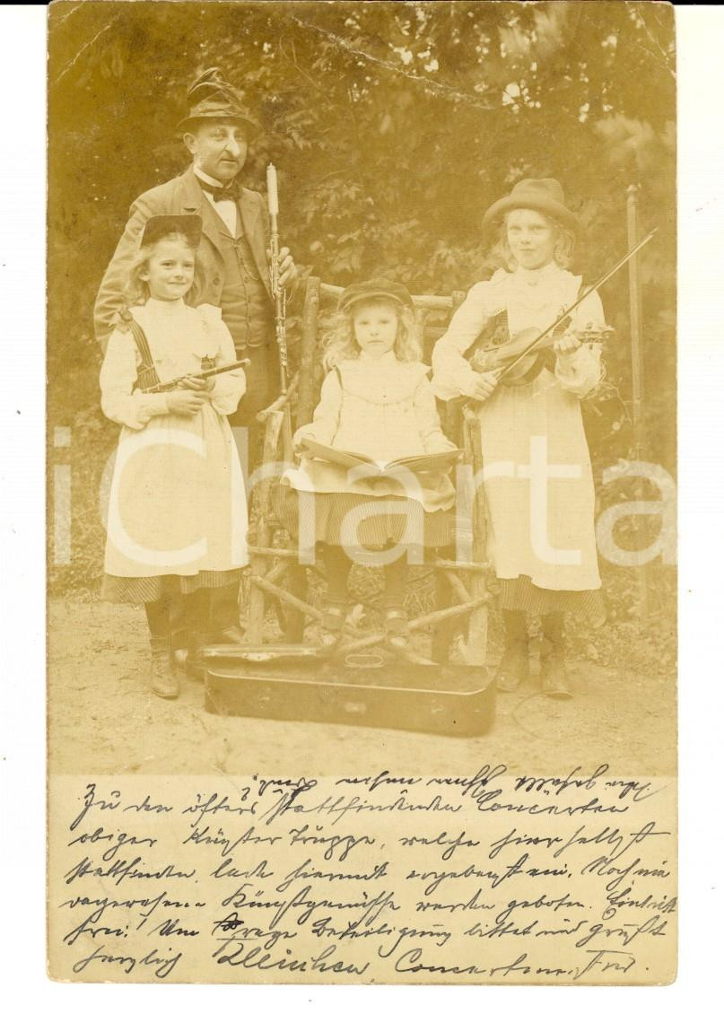 Fotografia d epoca originale 1903 NEUGRABIA / GRABIE PL Ritratto famiglia di musicisti  Foto CURIOSA RARA 1