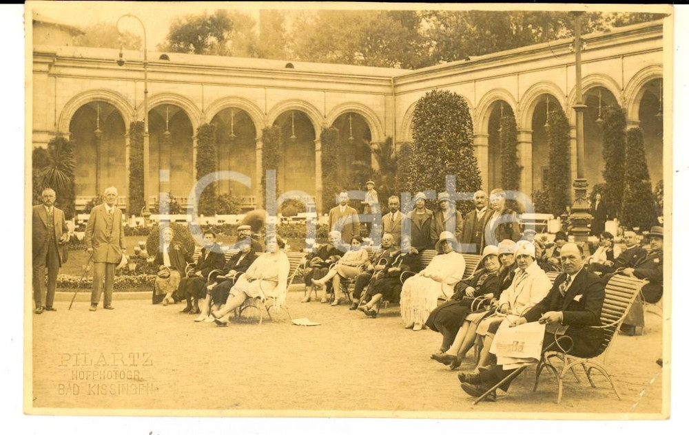 Fotografia d epoca originale 1928 BAD KISSINGEN Un gruppo di villeggianti alle terme  Foto cartolina PILARTZ 1