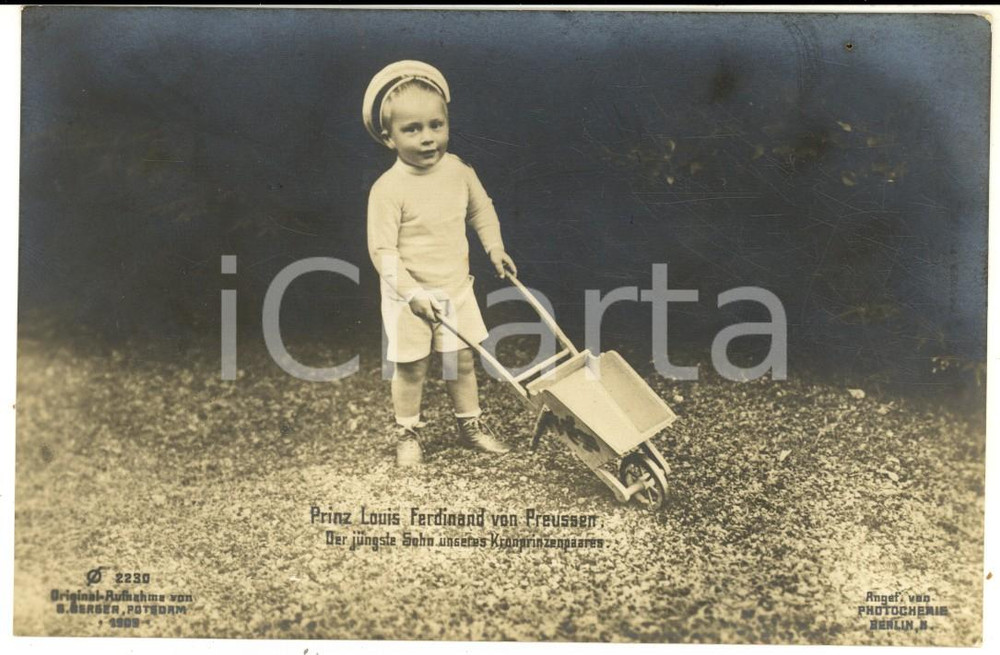 Cartolina originale da collezione 1909 GERMANY Prinz Louis Ferdinand von PreuÃŸen  Der jungste Sohn Postcard 1