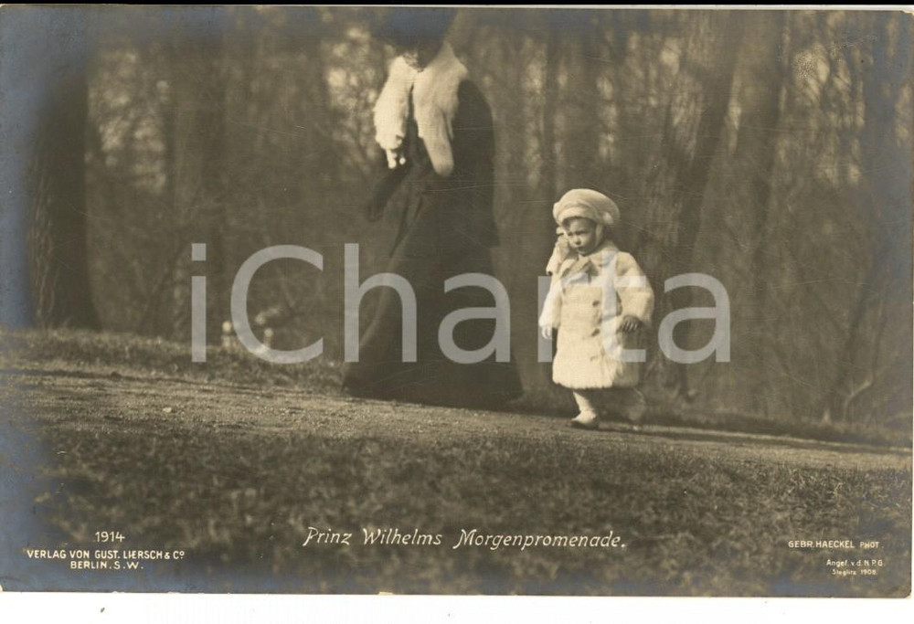 Cartolina originale da collezione 1914 GERMANY Prinz Wilhelms von PreuÃŸen Morgenpromenade  Postcard LIERSCH 1