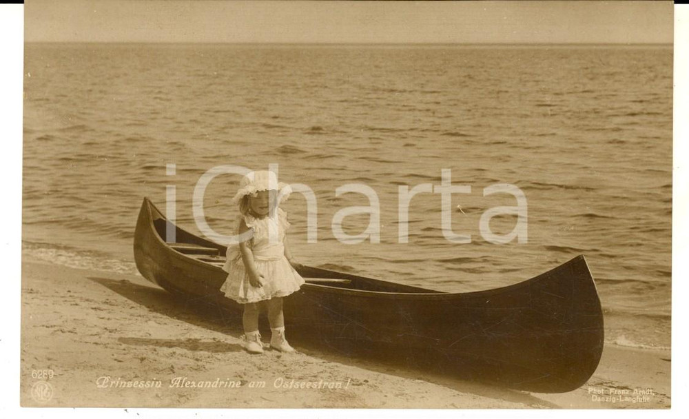 Cartolina originale da collezione 1917 GERMANY Prinzessin Alexandrine von PreuÃŸen am Ostseestrand Postcard 1