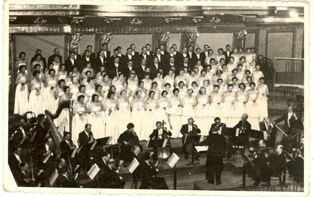 Fotografia d epoca originale 1940 ca GERMANIA MUSICA CLASSICA Corale in concerto  Foto cartolina VINTAGE 1