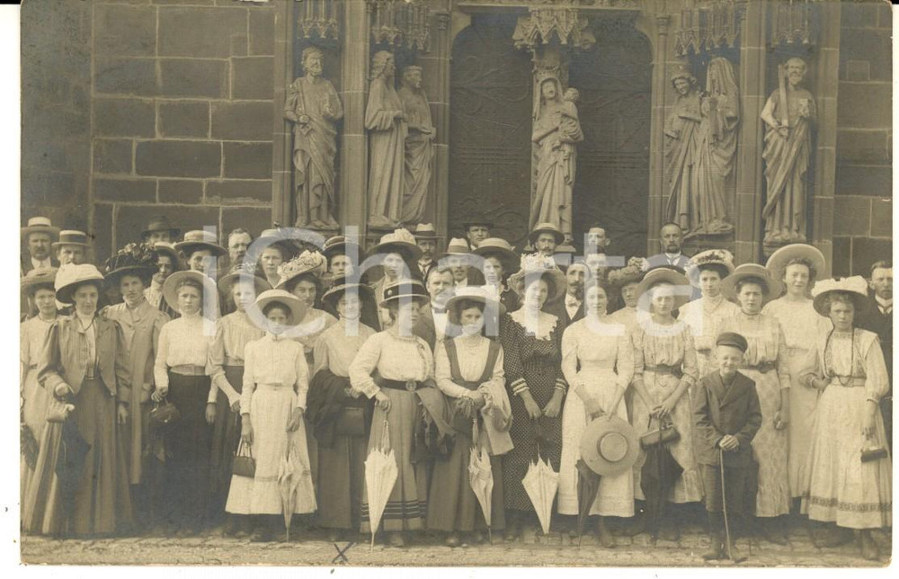Fotografia d epoca originale 1910 MOSBACH Le donne del coro della chiesa  Kirchenchor  Foto cartolina RARA 1