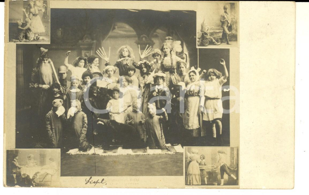 Fotografia d epoca originale 1914 LANDAU IN DER PFALZ Teatro Bambini  Spettacolo con mostri  Foto CURIOSA 1