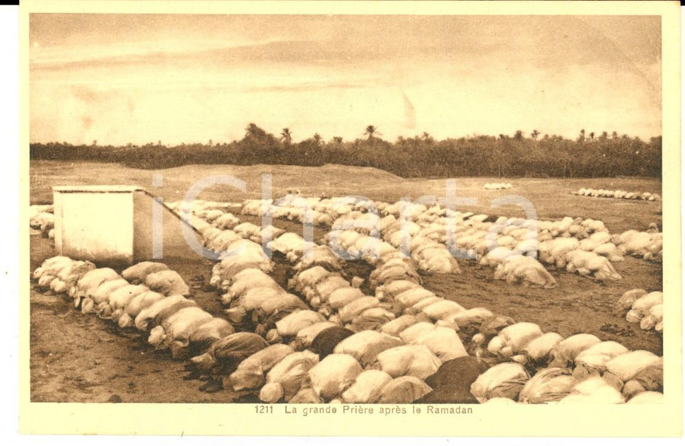 1910 ca ALGERIA La grande preghiera dopo il Ramadan - Cartolina postale VINTAGE