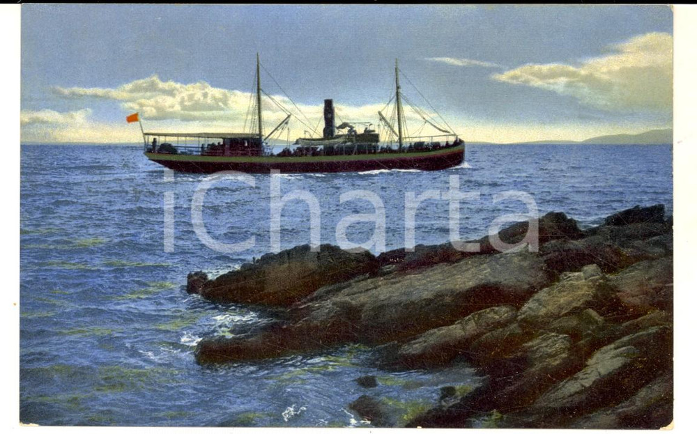 Cartolina originale da collezione 1912 GERMANIA MARINA Battello in navigazione  Cartolina postale VINTAGE FP VG 1
