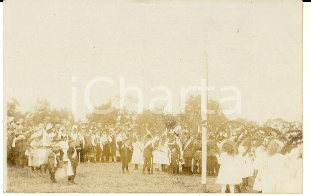 Fotografia d epoca originale 1910 ca KALTENBORN Festa in costume con bambine in bianco Foto VINTAGE 1