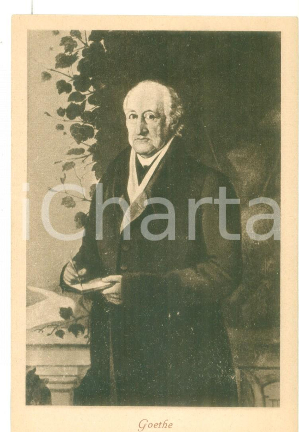 1910 ca ARTE Ritratto Wolfgang GOETHE di Johann J. SCHMELLER *Vintage postcard