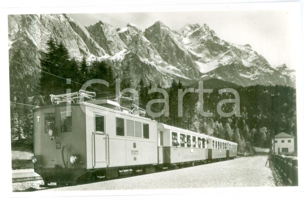 Cartolina originale da collezione 1910 ca EIBSEE Passaggio del treno sulla ferrovia dello Zugspitze Cartolina 1