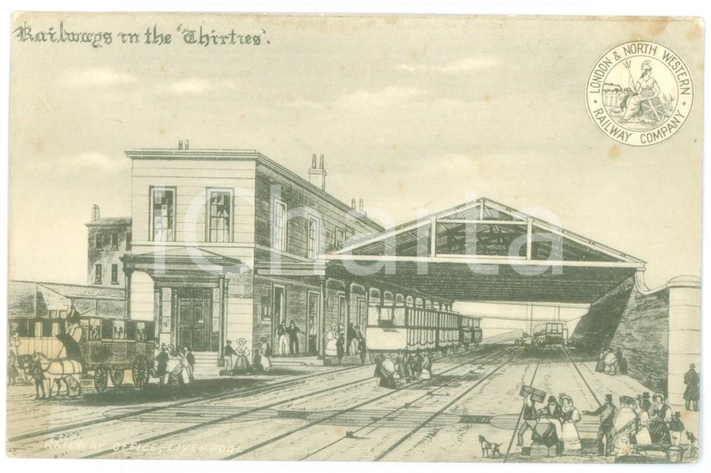 Cartolina originale da collezione 1930 ca LIVERPOOL Railway Office  London & North Western Railway Company 1