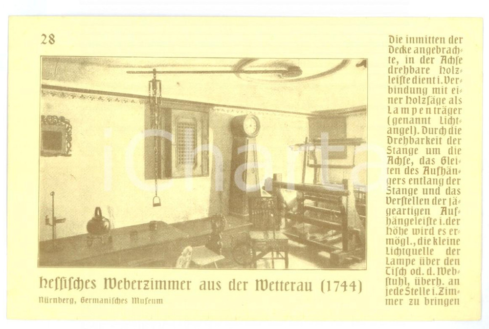 Cartolina originale da collezione 1910 ca DRESDEN Kretzschmar & BÃ¶senberg  Weberzimmer aus der Wetterau Postcard 1