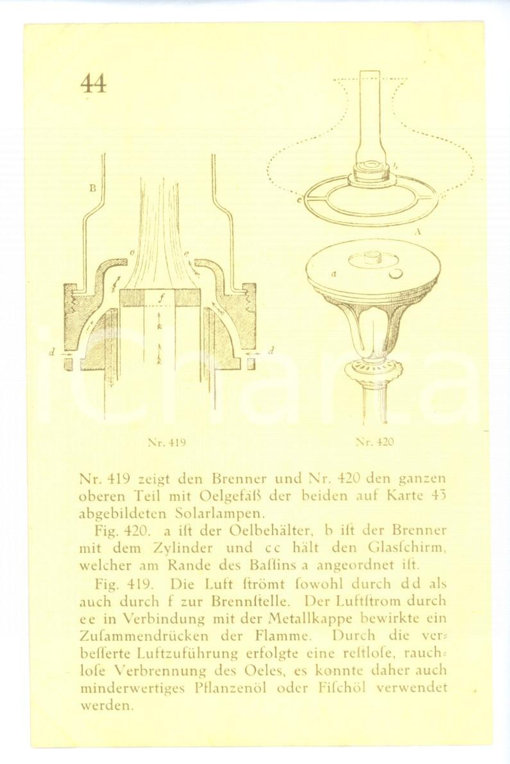 Cartolina originale da collezione 1910 ca DRESDEN Kretzschmar & BÃ¶senberg  Innere einer Lampe Vintage postcard 1