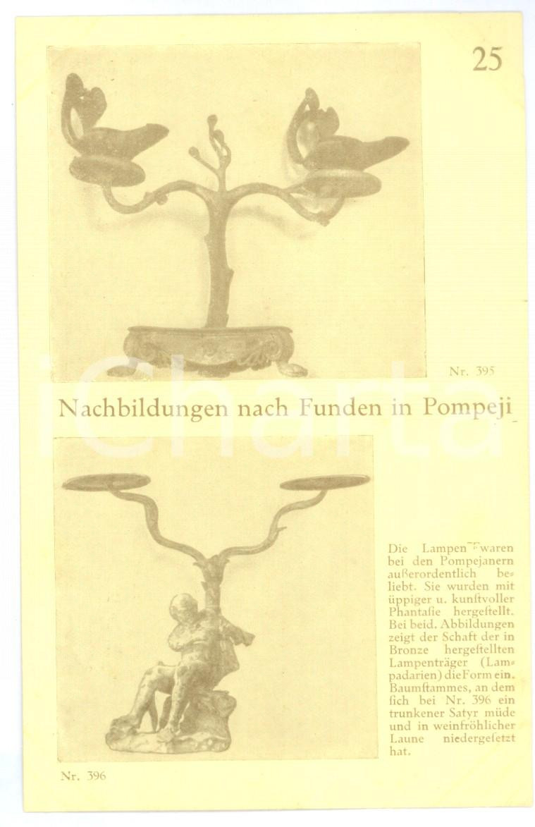 Cartolina originale da collezione 1910 ca DRESDEN Kretzschmar & BÃ¶senberg  Nachbildungen Pompeji Lampen Postcard 1