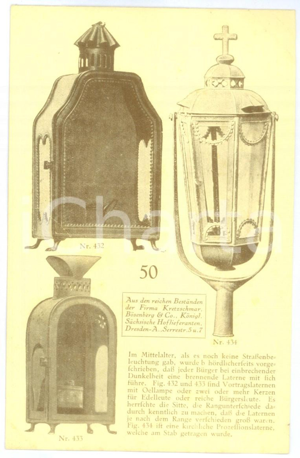 1910 ca DRESDEN Kretzschmar & Bösenberg - Eine Lanterne *Vintage postcard