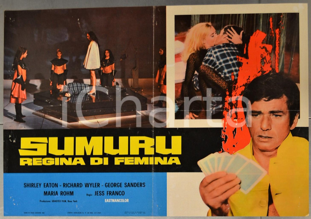 Materiale cinematografico d’epoca 1969 SUMURU REGINA DI FEMINA Shirley EATON JesÃºs FRANCO  Fotobusta 66x46cm 1