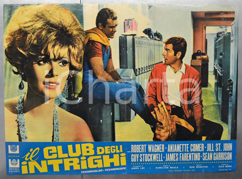 Materiale cinematografico d’epoca 1967 IL CLUB DEGLI INTRIGHI Robert WAGNER Anjanette COMER Fotobusta 66x46 cm 1